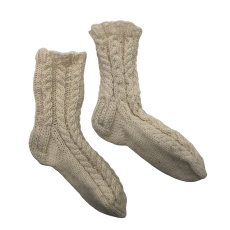 Unisex Handmade - Wool socks, size 35 - Natural white ()