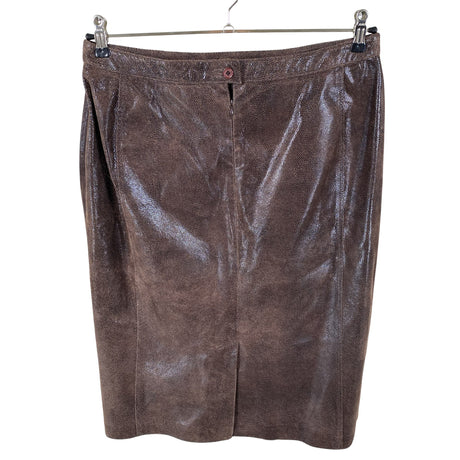 Unisex Avenue - Leather skirt, size 42 - Brown (2)