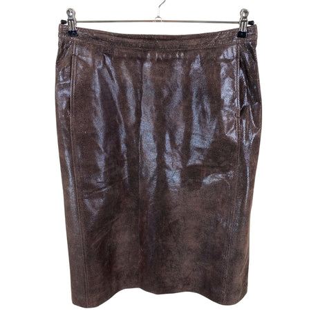 Unisex Avenue - Leather skirt, size 42 - Brown ()