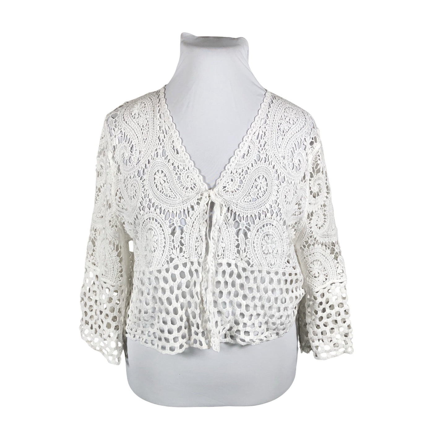 Unisex Studio - Knit bolero jacket, size 42 - White (1)