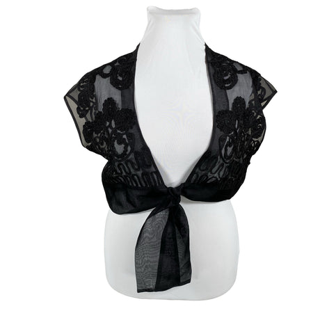 Unisex Bandolera - Evening bolero jacket, size 44 - Black ()