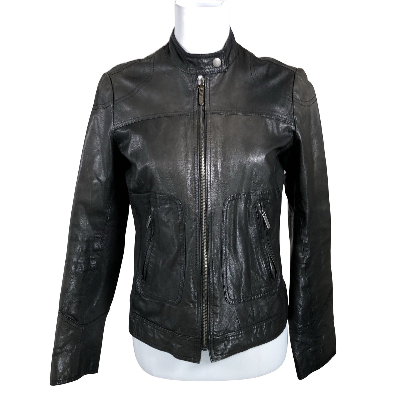 Unisex Esprit - Leather jacket, size 36 - Black (1)