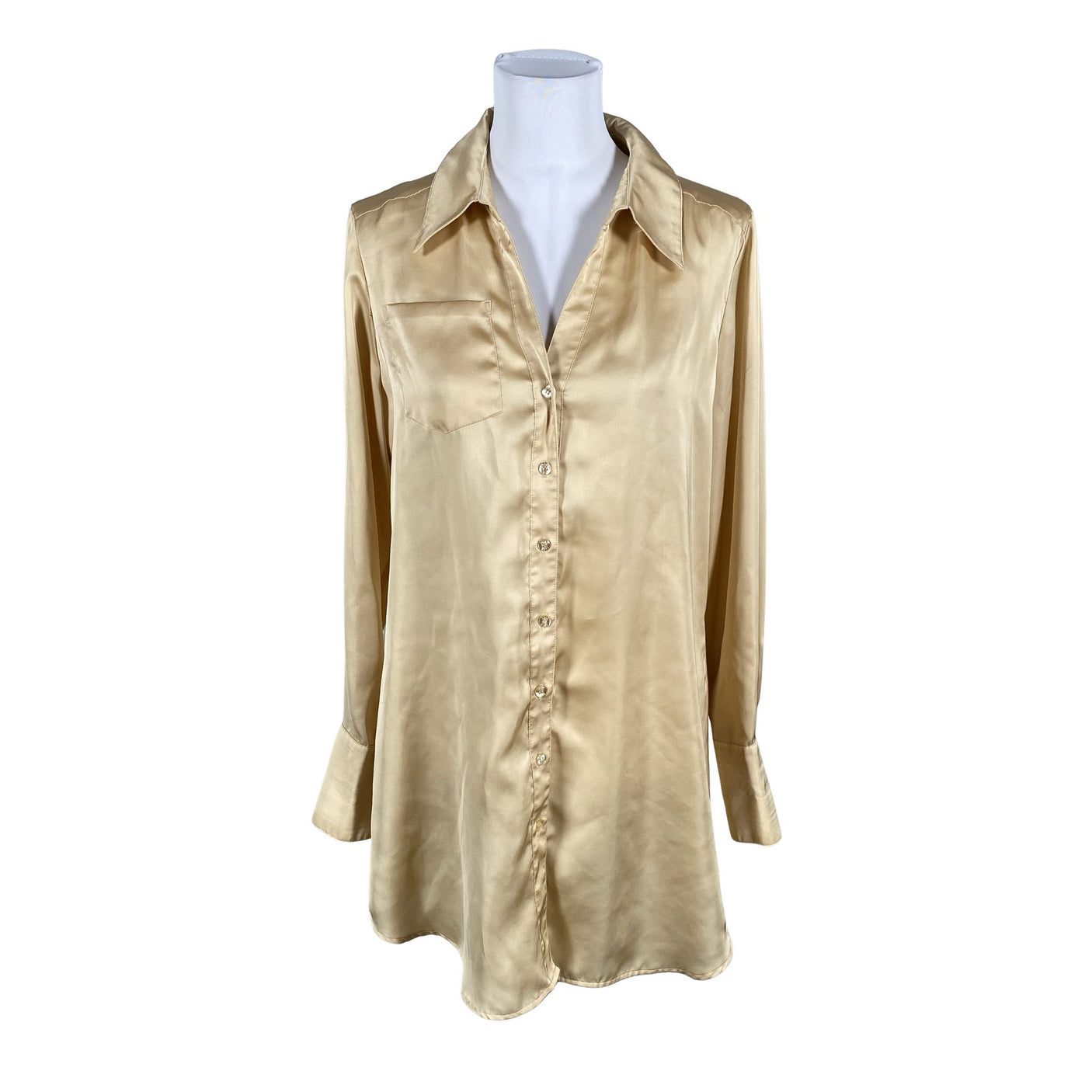Unisex Your Face - Schiffon tunic, size 40 - Beige (2)
