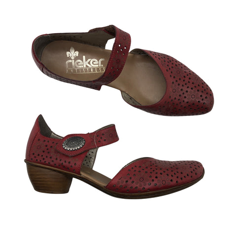 Unisex Rieker - Heeled sandals, size 37 - Red ()