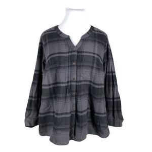 Unisex Ulla Popken - Flannel shirt, size 48 - Gray (1)