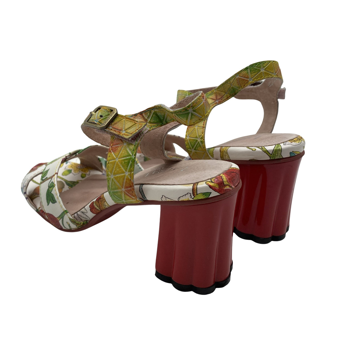 Unisex Laura Vita - Heeled sandals, size 39 - Red (2)