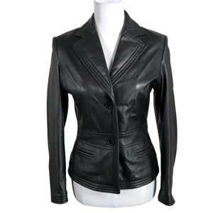 Unisex Ril's - Leather jacket, size 34 - Black (1)