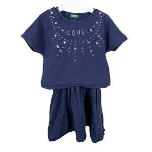 Unisex Benetton - Tricot dress, size 134 - 140 - Blue (1)