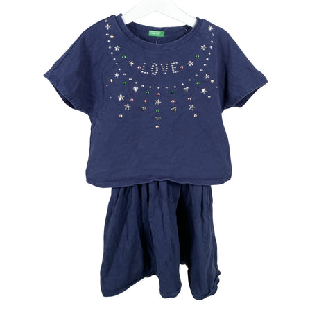 Unisex Benetton - Tricot dress, size 134 - 140 - Blue ()