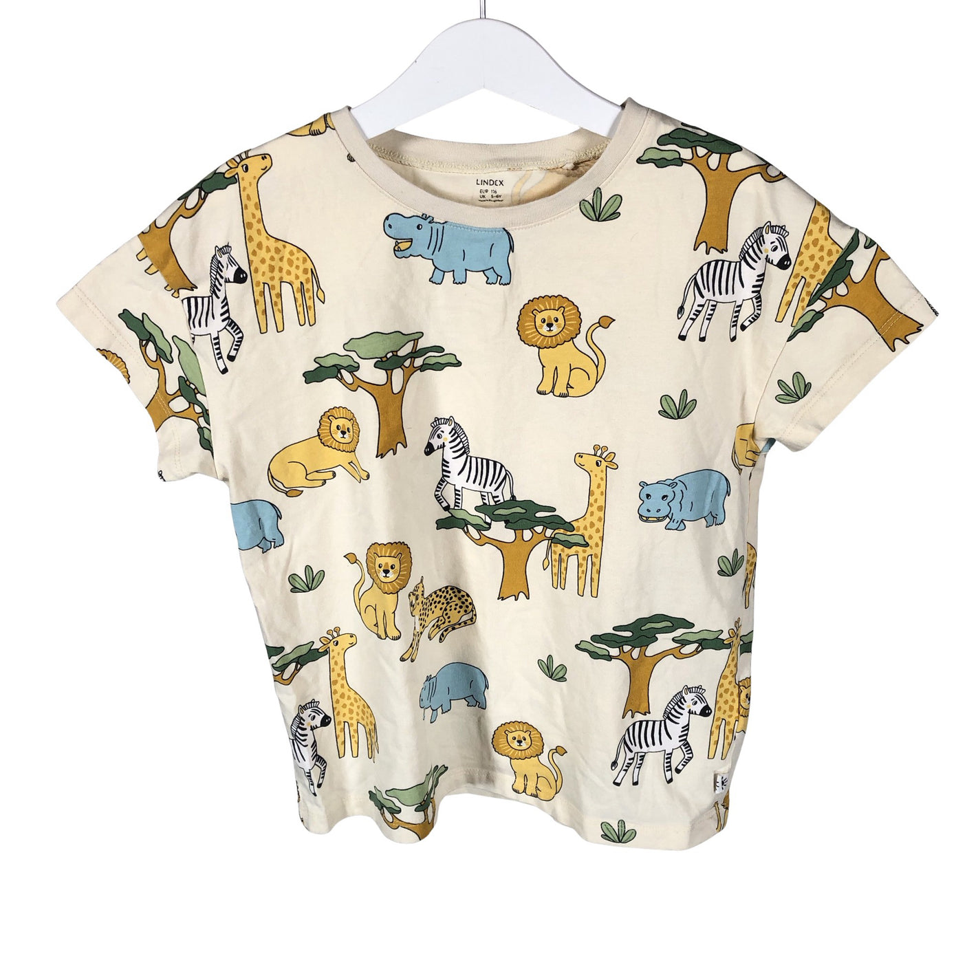 Unisex Lindex - T-shirt, size 110 - 116 - Beige (1)