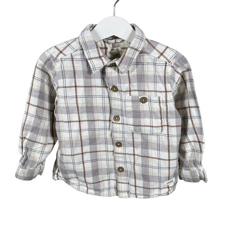 Unisex Newbie - Collared shirt, size 86 - 92 - White ()