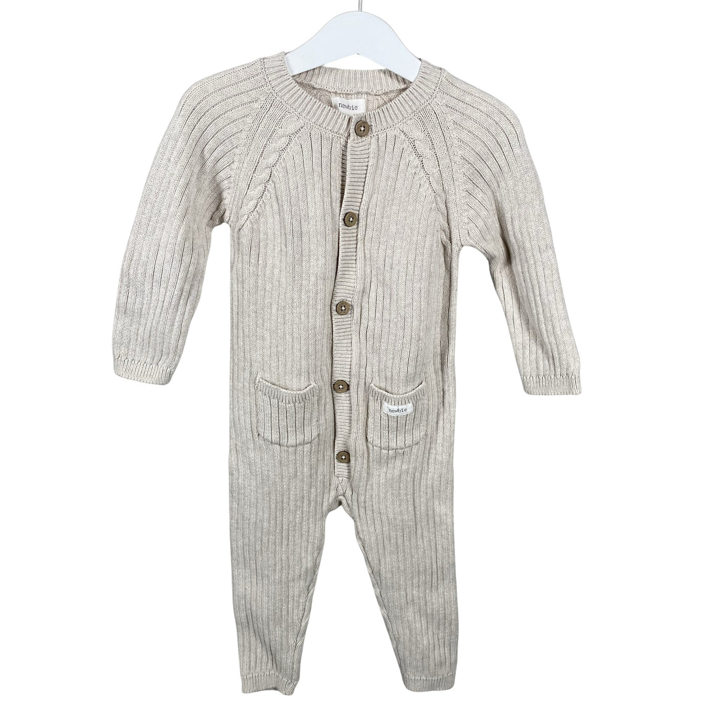 Unisex Newbie - Overalls, size 74 - 80 - Beige (1)