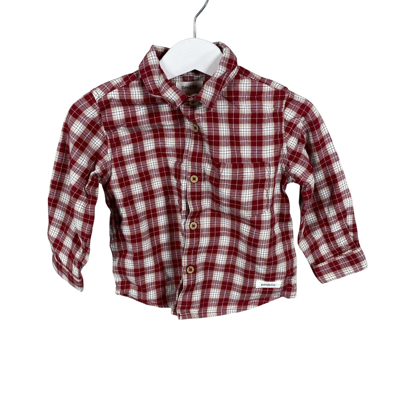 Unisex Newbie - Collared shirt, size 74 - 80 - Red (1)