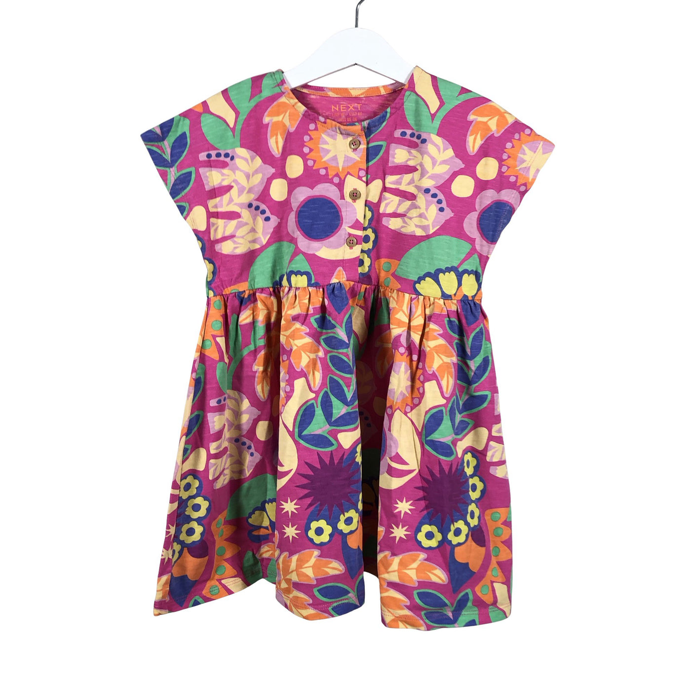 Unisex Next - Tricot dress, size 98 - 104 - Pink (1)