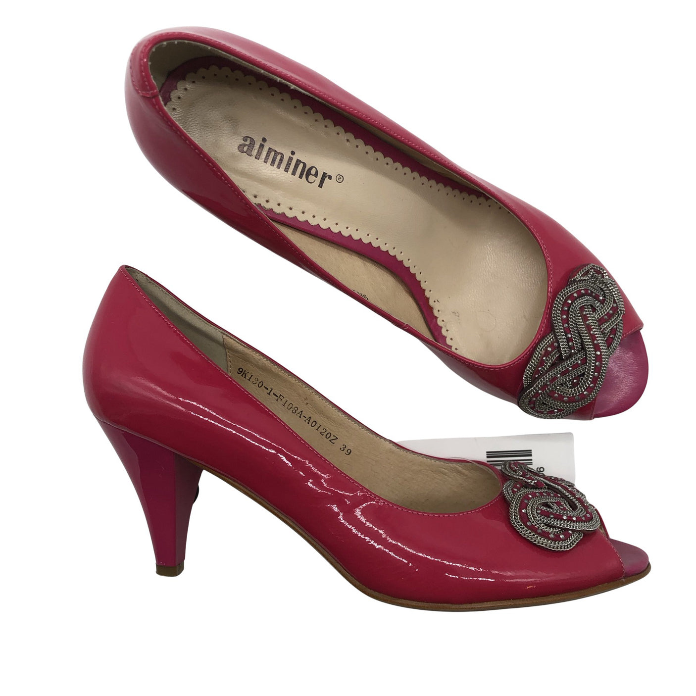 Unisex Aiminer - Open toe high heel shoes, size 39 - Pink (1)