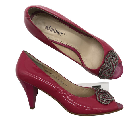 Unisex Aiminer - Open toe high heel shoes, size 39 - Pink ()
