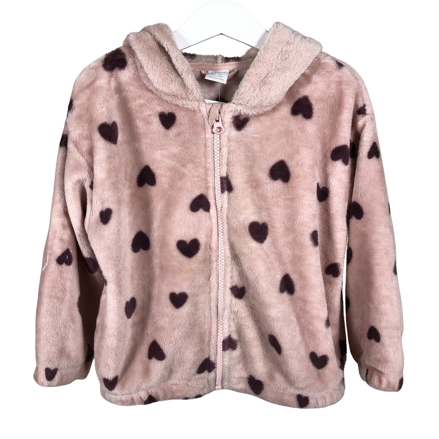Unisex Lindex - Fleece jacket, size 104 - 110 - Light pink (1)