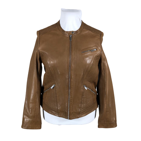 Unisex Naf Naf - Leather jacket, size 44 - Brown (2)