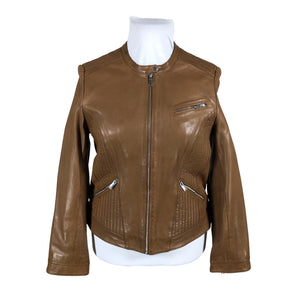 Unisex Naf Naf - Leather jacket, size 44 - Brown (1)