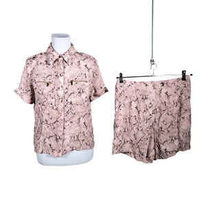 Unisex Karen Millen - Short-sleeved blouse, size 40 - Light pink (1)