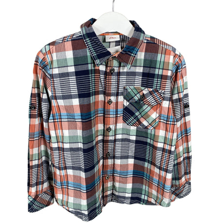 Unisex s.Oliver - Collared shirt, size 116 - 122 - Blue ()
