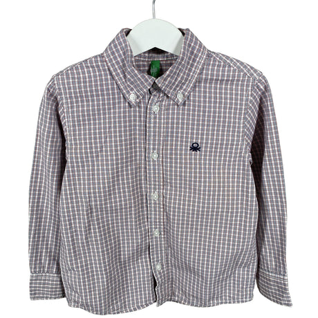 Unisex Benetton - Collared shirt, size 104 - 110 - Red ()