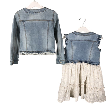 Unisex Mayoral - Denim dress, size 110 - 116 - Light blue (2)