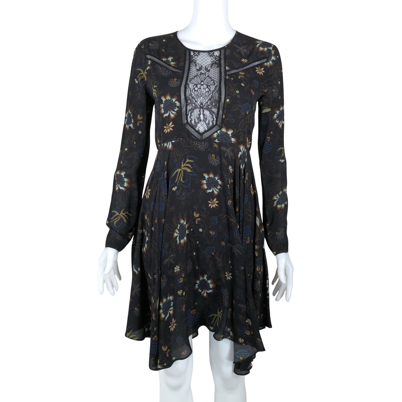 Unisex A.L.C. - Schiffon dress, size 34 - Black (1)