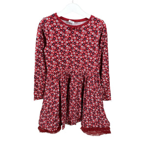 Unisex Polarn O. Pyret - Tricot dress, size 122 - 128 - Red (1)