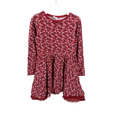 Unisex Polarn O. Pyret - Tricot dress, size 122 - 128 - Red (2)