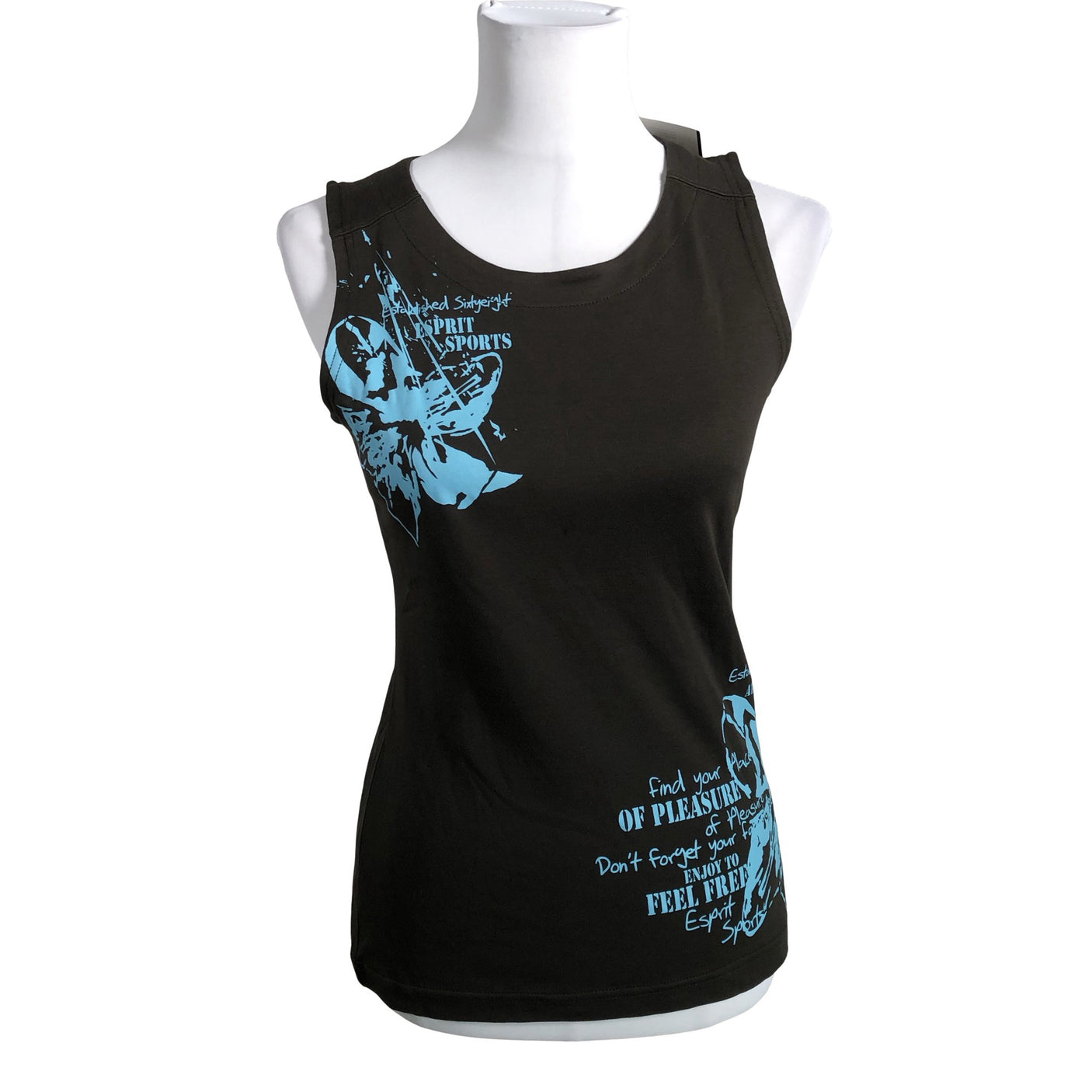 Unisex Esprit - Tricot tank top, size 38 - Brown (1)