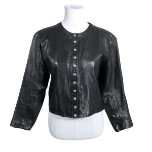 Unisex Galeries Lafayette - Leather jacket, size 38 - Black (1)