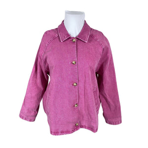 Unisex Ulla Popken - Denim jacket, size 56 - Pink (1)