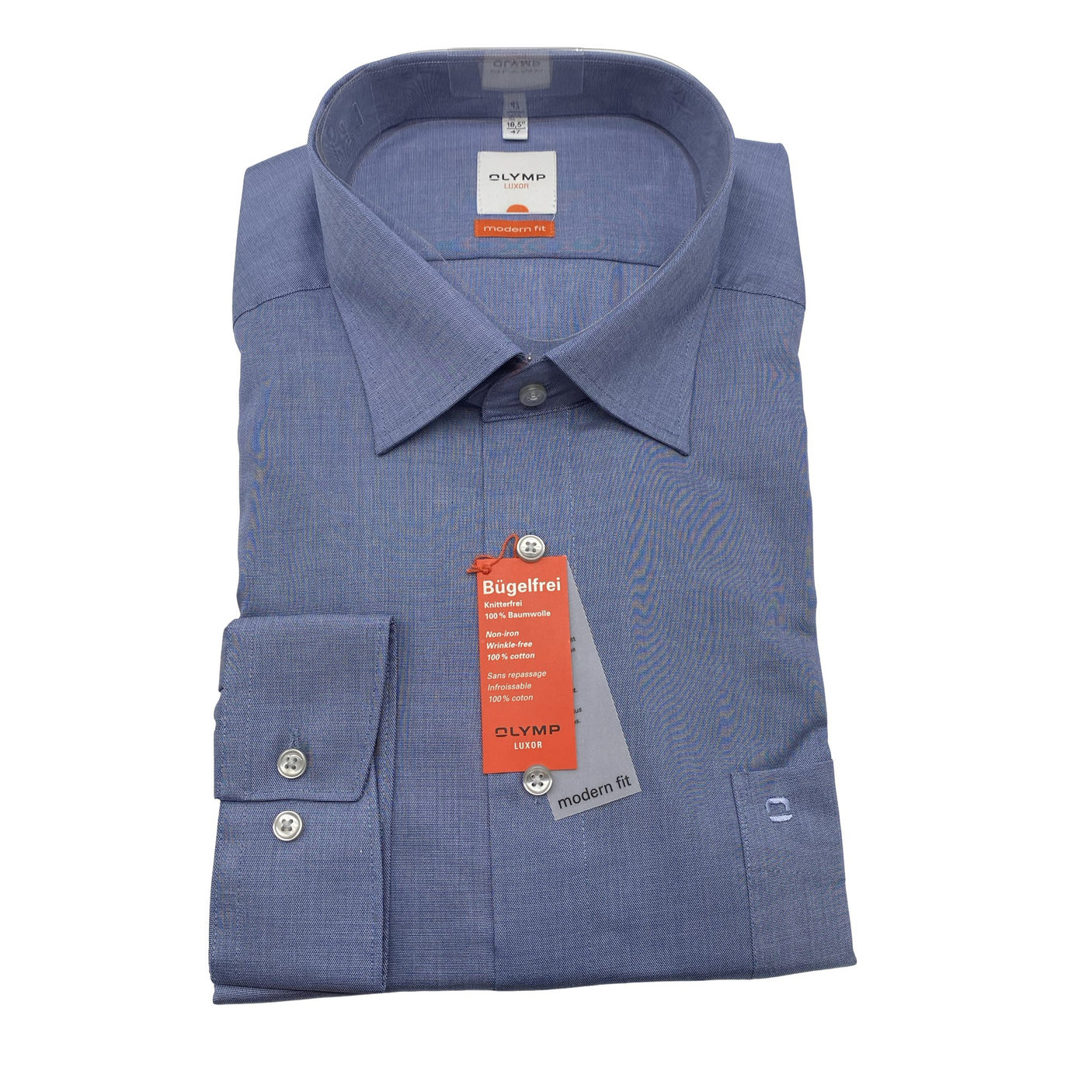 Unisex Olymp - Collared shirt, size XXL - Blue (1)