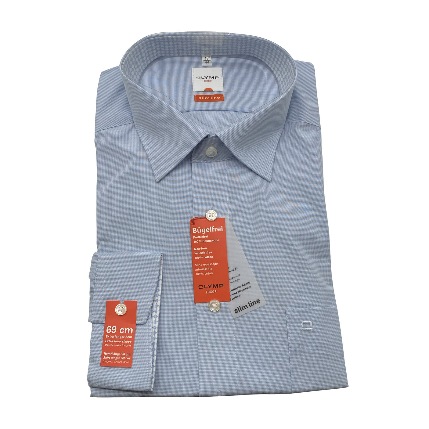 Unisex Olymp - Collared shirt, size XXL - Blue (2)