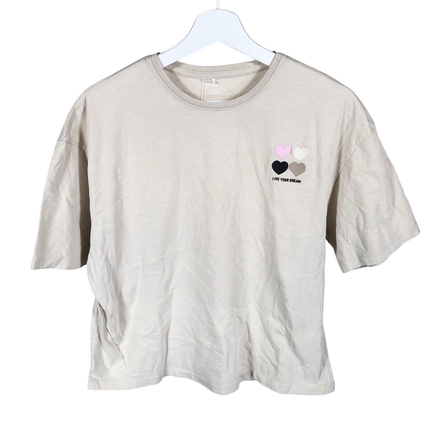 Unisex Name It - T-shirt, size 158 - 164 - Beige (1)