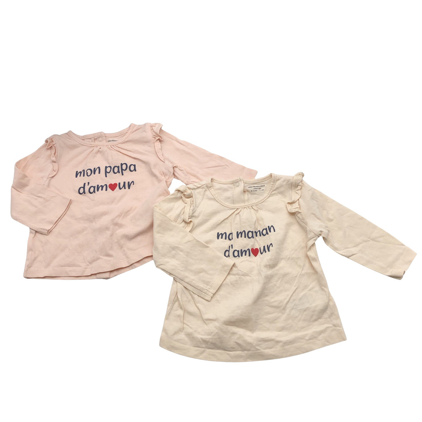 Unisex Vertbaudet - Tricot shirt, size 68 - 74 - Light pink (2)