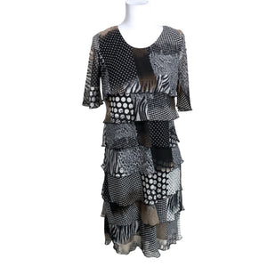Unisex Signature - Schiffon dress, size 38 - Black (1)