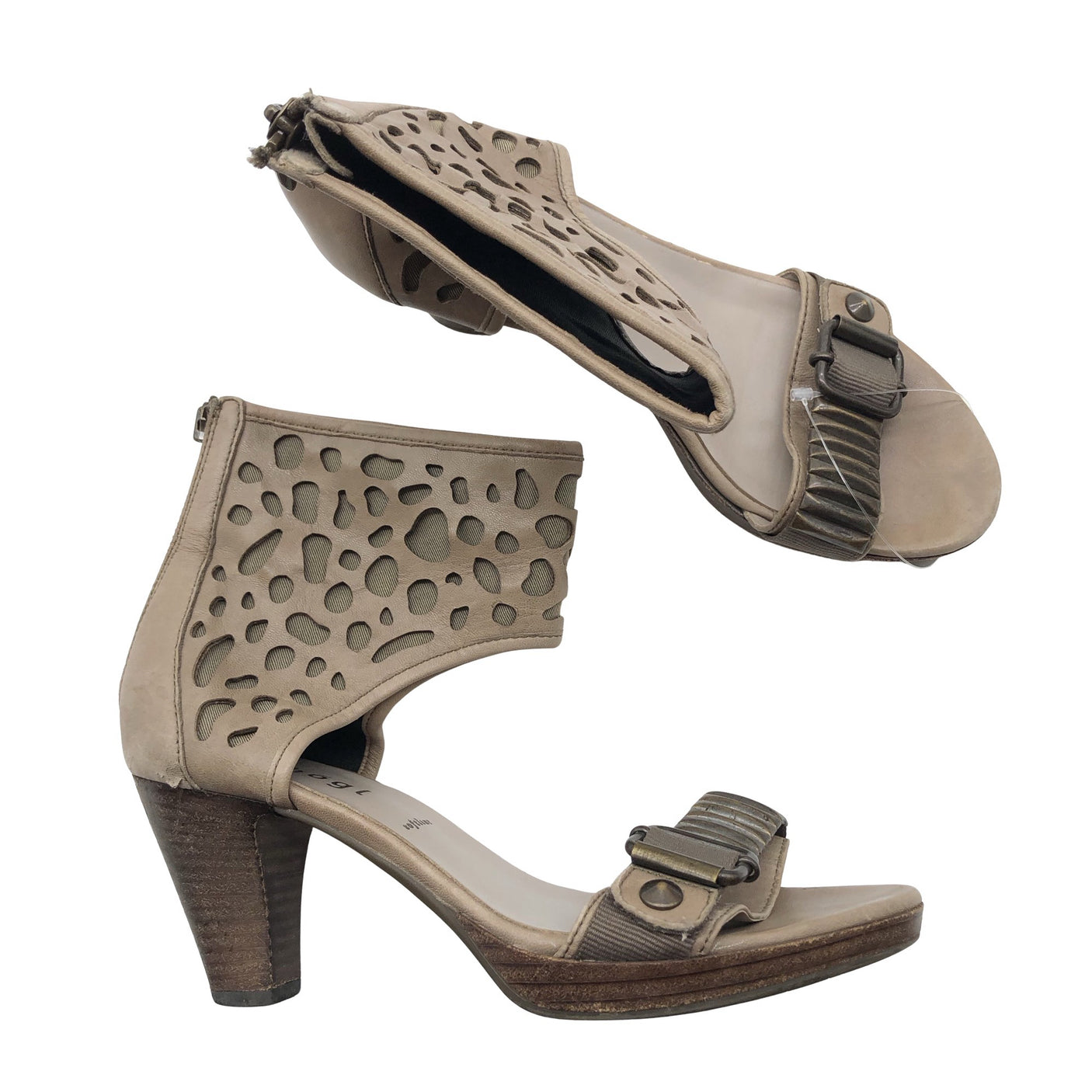Unisex Högl - Heeled sandals, size 38 - Beige (1)