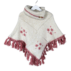 Unisex Handmade - Poncho, size 134 - 140 - Natural white (1)