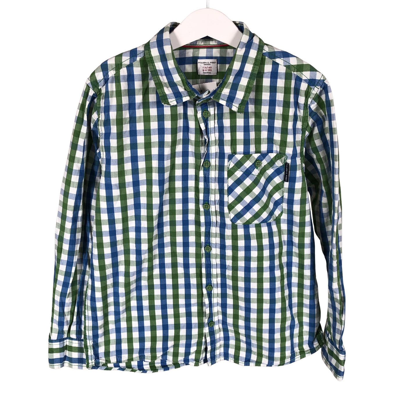 Unisex Polarn O. Pyret - Collared shirt, size 134 - 140 - Blue (1)
