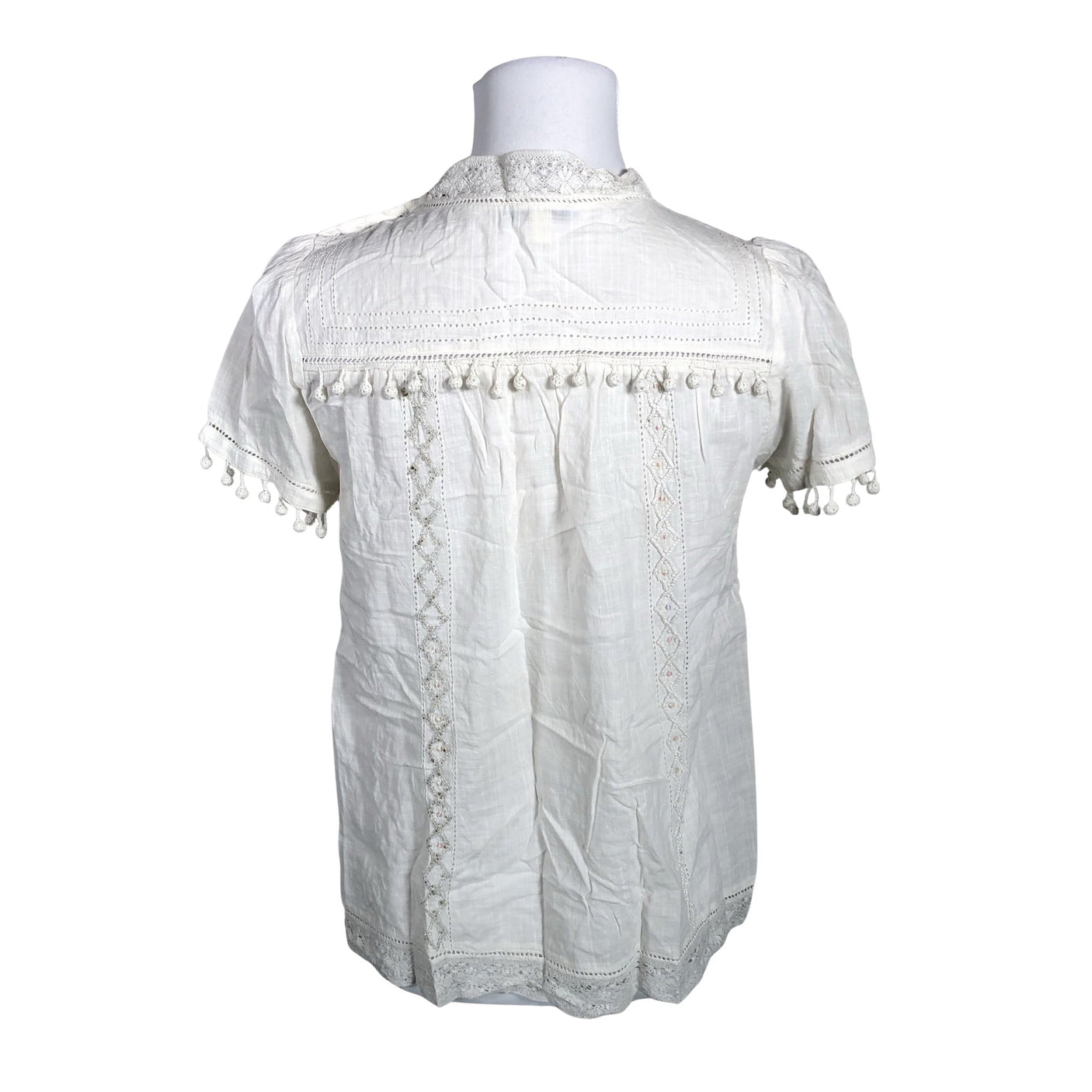Unisex Leifnotes - Short-sleeved blouse, size 36 - Natural white (2)