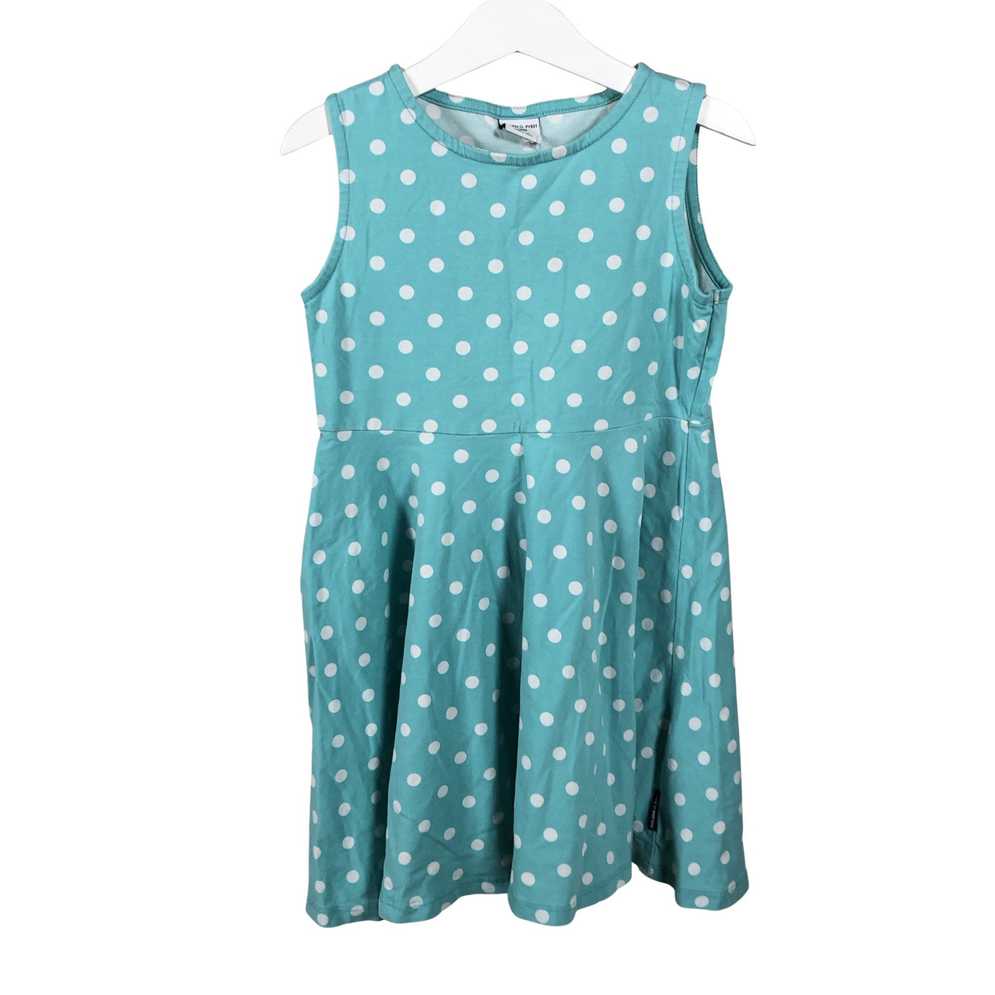 Unisex Polarn O. Pyret - Tricot dress, size 110 - 116 - Turquoise (1)