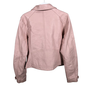 Unisex Lindex - Leather jacket, size 140 - 146 - Light pink (2)