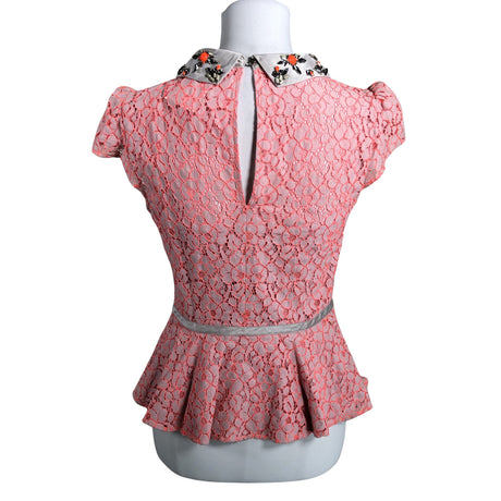 Unisex Karen Millen - Short-sleeved blouse, size 40 - Pink (2)