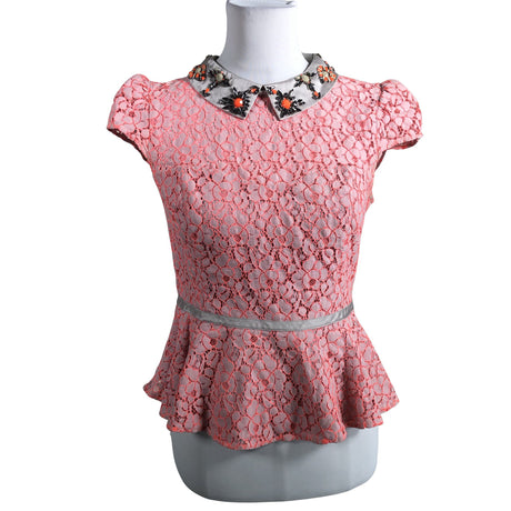 Unisex Karen Millen - Short-sleeved blouse, size 40 - Pink ()