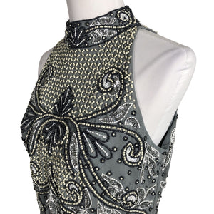 Unisex Lace & Beads - Party dress, size 40 - Gray (2)