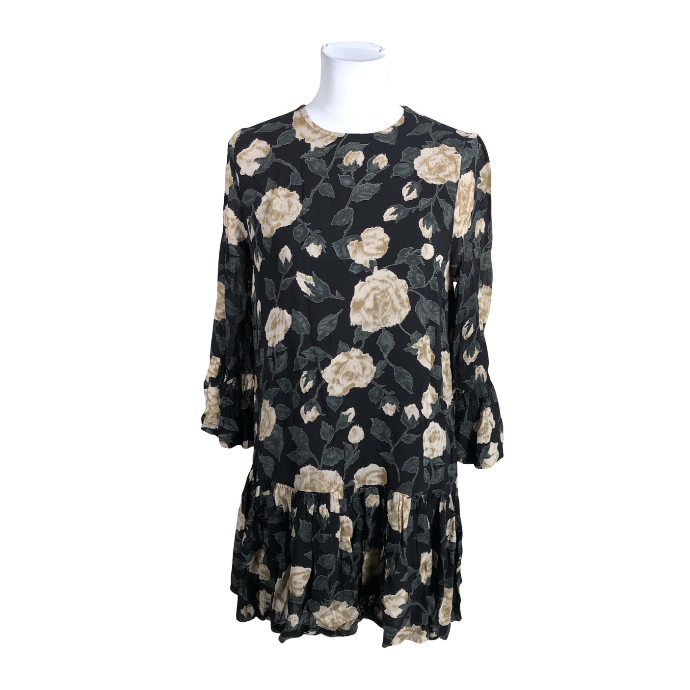 Unisex Ganni - Schiffon dress, size 38 - Black (1)