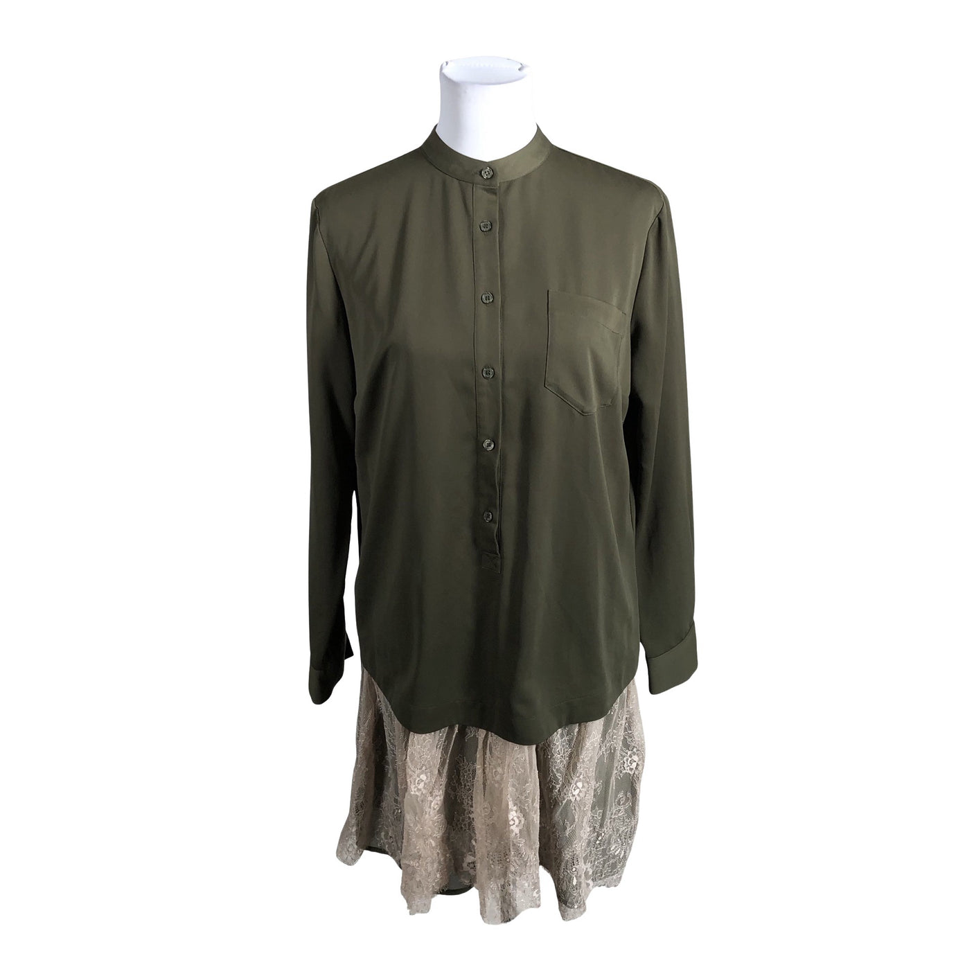 Unisex Sisley - Schiffon dress, size 38 - Green (1)