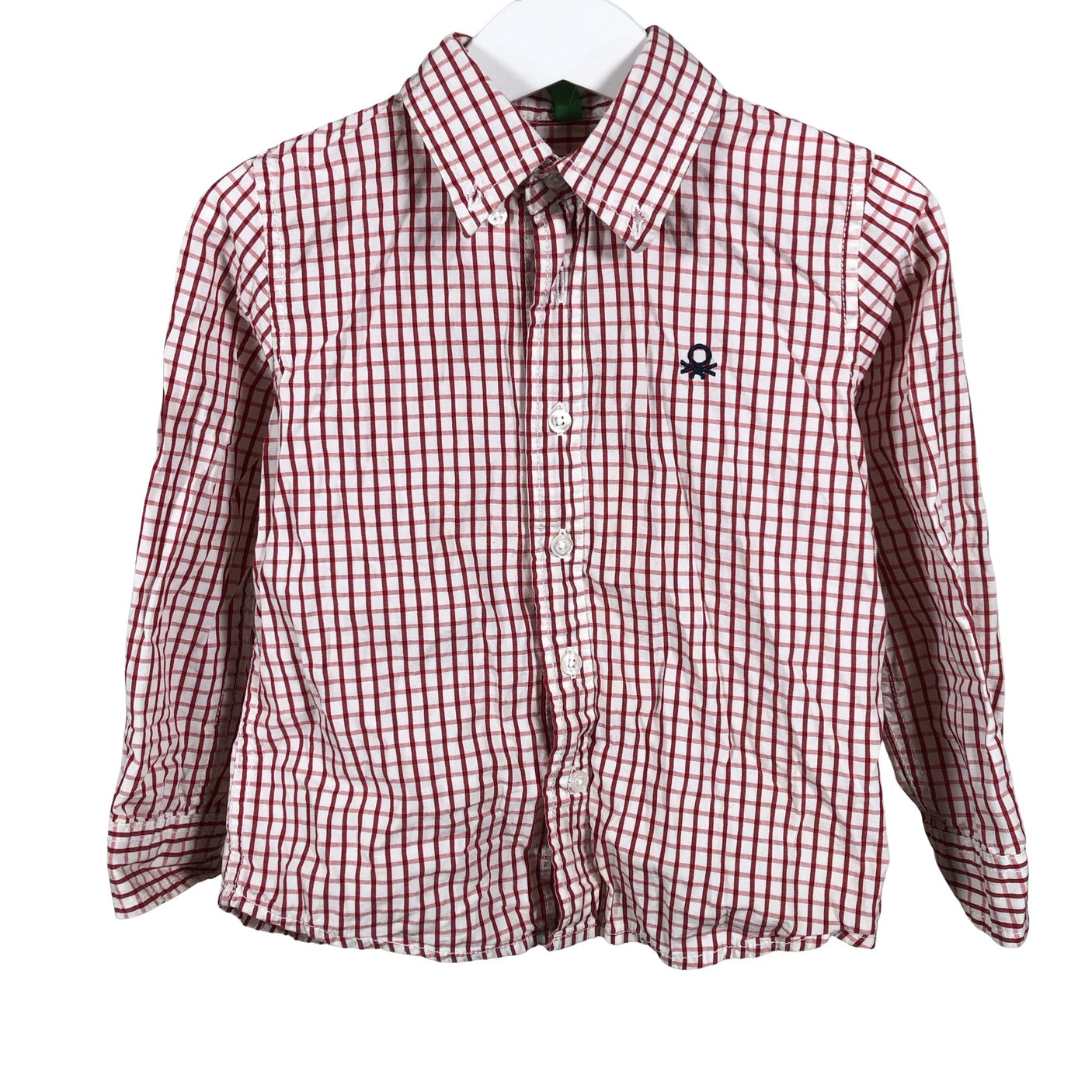 Unisex Benetton - Collared shirt, size 98 - 104 - Red (1)
